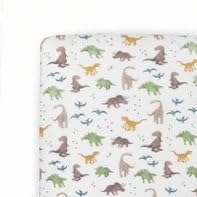 Little Unicorn Premium Stretch Knit Crib Sheet |Super Soft with Optimal Stretch (Dino Pals)