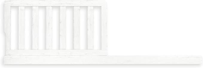 Toddler Bed Safety Guard Rail for Evolur Baby Convertible Cribs - Solid Wood Rail for Convertible Crib to Toddler Bed Conversion - Safety Bed Rail for Children (Brushed White, Model 846)