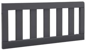 Toddler Bed Safety Guard Rail Compatible with Delta Children Convertible Cribs - Solid Wood for Convertible Crib to Toddler Bed Conversion - Safety Rail for Children (Charcoal Grey - 029, #0094)