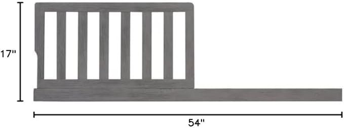 Toddler Bed Safety Guard Rail for Evolur Baby Convertible Cribs - Solid Wood Rail for Convertible Crib to Toddler Bed Conversion - Safety Bed Rail for Children (Storm Grey, Model 846)