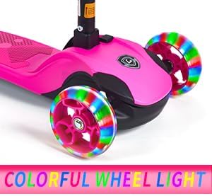 GLAMUP Kids Kick Scooter 3 Wheels, Kids Scooter Height Adjustable Handlebar, Lean-to-Steer System & Easy-Folding Mechanism, Ages 3-14 Boys and Girls