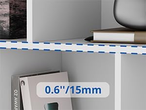 Cozy Castle White Bookshelf, 3-Tier Open Shelf Bookcase, 10 Cube Storage Organizer with Anti-Tilt Device, Freestanding Horizontal Bookshelf Cube Shelf for Bedroom, Living Room