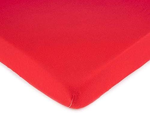 SheetWorld Fitted Baby Bassinet Sheet fits Dream On Me Traveler Portable Bassinet 19 x 32, 100% Cotton Jersey, Hypoallergenic, Butter Soft, Solid Red, Made in USA