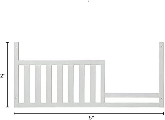 Toddler Bed Safety Guard Rail for Oxford Baby, Soho, Ozlo & Avalon Baby Convertible Cribs - Solid Wood Rail for Toddler Bed Conversion - Safety Rails for Children (Vintage White, Option 1)
