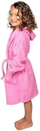 BAGNO MILANO Kids Organic Turkish Cotton Hooded Beach Cover-Up Towel, GOTS Certified, for Boys and Girls (Pink, 3-4 Years)
