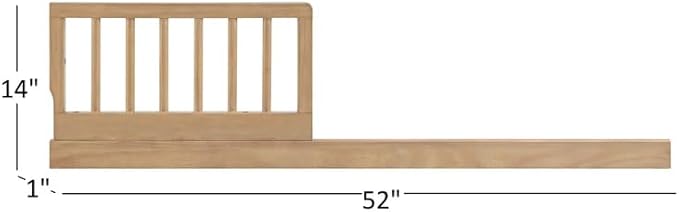 Soho Baby Everlee Island Crib to Toddler Bed Guard Rail Conversion Kit, Honey Wood