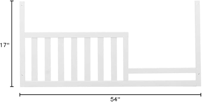 Toddler Bed Safety Guard Rail for Kingsley & Centennial Convertible Cribs - Solid Wood Rail for Convertible Crib to Toddler Bed Conversion - Safety Bed Rail for Children (White)