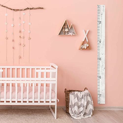 Rockin Wood Custom Name Growth Chart for Kids Made from Reclaimed Rustic Wood - Hand Painted No Vinyl (Whitewash)