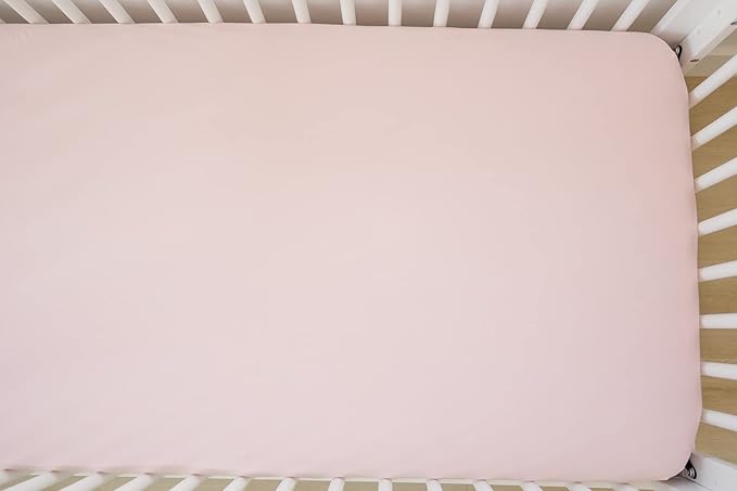 Ecolino Fitted Crib Sheet, 100% Organic Cotton Baby Crib Sheets for Boys and Girls. Fits Standard Crib and Toddler Mattresses, Soft and Breathable in Petal