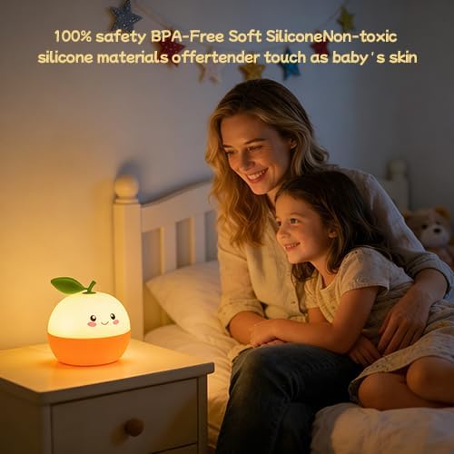 DNBFLLK Tangerine Night Light,Cute Orange Sleep Light,Night Light for Kids,Charming lamp Decoration for Children's Rooms, Delightful Gifts for Baby Boys and Girls, Christmas Presents