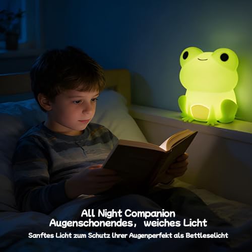 DNBFLLK Frog Night Light,Cute Night Light for Kid，Cute Frog lamp,Best Bedroom Bedside Decor Christmas Birthday Gift for Boy Girl Toddler