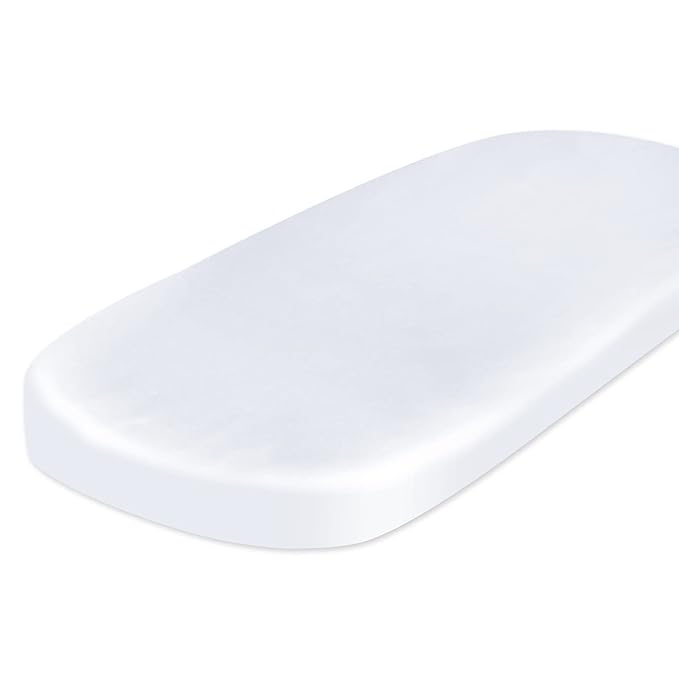 Satin Bassinet Sheets for Baby Hair Bassinet Fitted Sheet Soft Silky Bassinet Sheets for Cradle or Bassinet Pad＆Mattress for Boys and Girls Gift for Baby White, 2 Pack