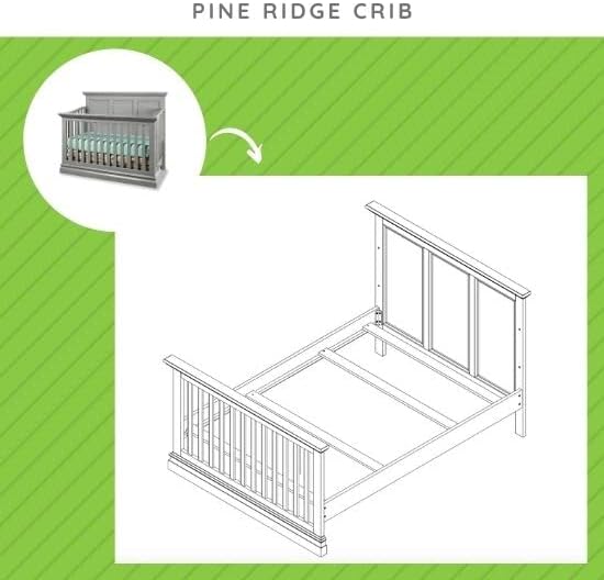 Full-Size Conversion Kit Bed Rails for Westwood Design Convertible Cribs - Solid Wood Rail - Toddler and Adult Bed Rail for Full-Size Beds - Essential Nursery and Baby Furniture (Cloud, Option 1)