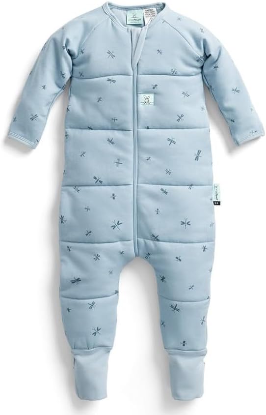 ergoPouch Sleep Onesie 3.5 TOG – Warm Baby Romper & Sleep Layer with Full-Zip, Guarding Against Blankets, Breathable & Movement-Friendly, Ideal for Transitional Sleeping (6-12 Months, Dragonflies)
