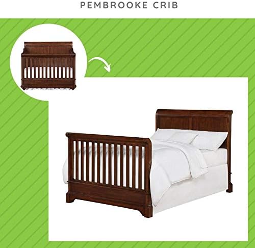 CC KITS Full-Size Conversion Kit Bed Rails for Bertini Baby Cribs (Dark Walnut - Pembrooke Crib)