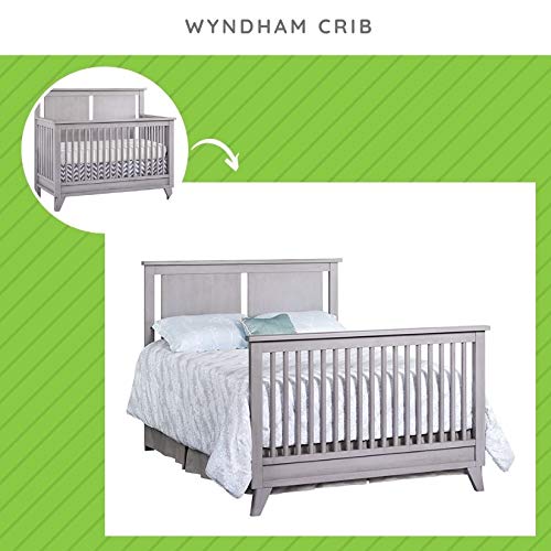 Full-Size Conversion Kit Bed Rails for Kingsley & Centennial Convertible Cribs - Solid Wood Rail - Toddler and Adult Bed Rail for Full-Size Beds - Essential Nursery & Baby Furniture (Ash Gray)