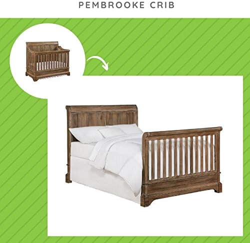 CC KITS Full-Size Conversion Kit Bed Rails Compatible with Bertini Baby Cribs (Natural Rustic)