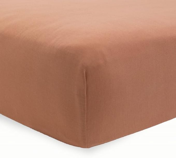 Little Unicorn Premium Stretch Knit Crib Sheet |Super Soft with Optimal Stretch (Terracotta)