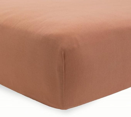 Little Unicorn Premium Stretch Knit Crib Sheet |Super Soft with Optimal Stretch (Terracotta)