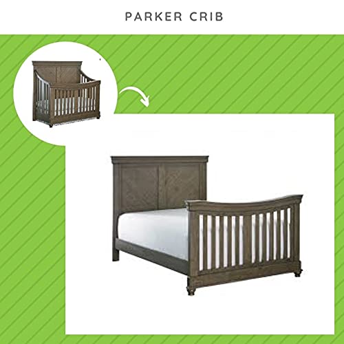 Full-Size Conversion Kit Bed Rails for Bassett Baby Convertible Cribs - Solid Wood Rail - Toddler and Adult Bed Rail for Full-Size Beds - Essential Nursery & Baby Furniture (Cobblestone)
