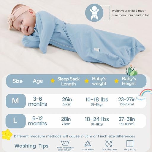 ZIGJOY Baby Transitional Swaddles for Newborns: 0.5 Tog Arms Up Sleep Sack 3-6-12 Months Soft Cotton Shark Fin 2 Way Zipper