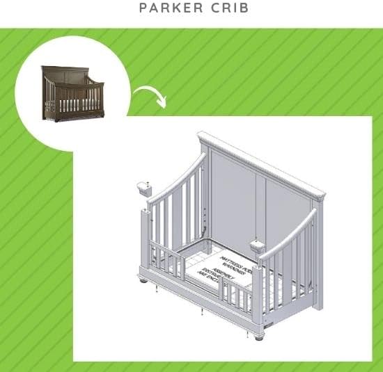 CC KITS Toddler Bed Safety Guard Rail for Parker Crib by Bassett Baby (Cobblestone)