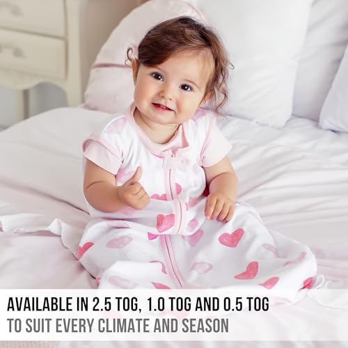 Mama Cheetah Baby Sleep Sack 2.5 TOG, Winter Baby Sleeping Bag with 2-Way Zipper, Organic Cotton Swaddle Transition Wearable Blanket for Boy Girl Infant Toddler, 6-12 Months