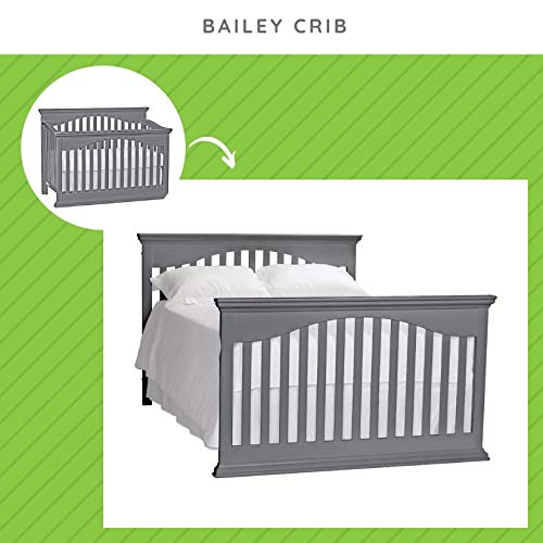 Full-Size Conversion Kit Bed Rails for Suite Bebe Convertible Cribs - Solid Wood Rail - Toddler and Adult Bed Rail for Full-Size Beds - Essential Nursery & Baby Furniture (Grey)