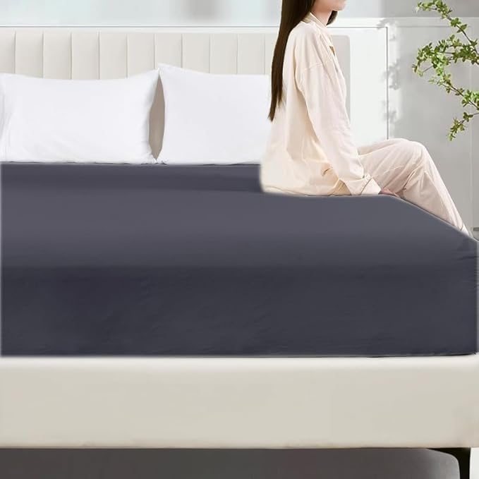 Mattress Protector Full Size 100% Waterproof Zippered Cover, 15 Inches Deep, Six-Sided Mattress Encasement for Bed, Zipper Closure Style (Dark Grey)