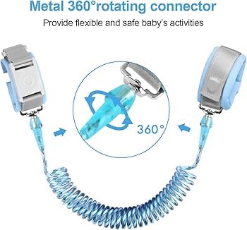 Child Anti Lost Wrist Link - Safety Leash & Harness for Toddlers, 360° Rotating Steel Wire, Outdoor Walking Hand Belt for Kids & Babies (2meter, Blue)