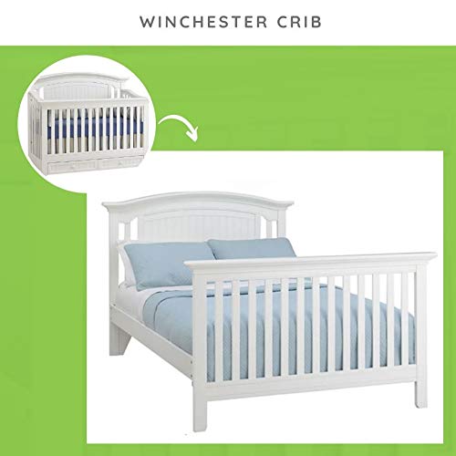 Full-Size Conversion Kit Bed Rails for Suite Bebe Convertible Cribs - Solid Wood Rail - Toddler and Adult Bed Rail for Full-Size Beds - Essential Nursery & Baby Furniture (White)