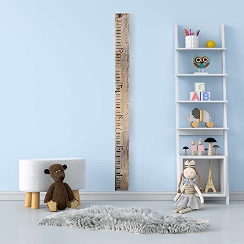 Rockin' Wood Custom Name Growth Chart Reclaimed Vintage Wood Naturally Weathered Hand Painted Kids Toddler Children Ruler Style Growth Measurement Chart No Vinyl Weathered Grey Narrow