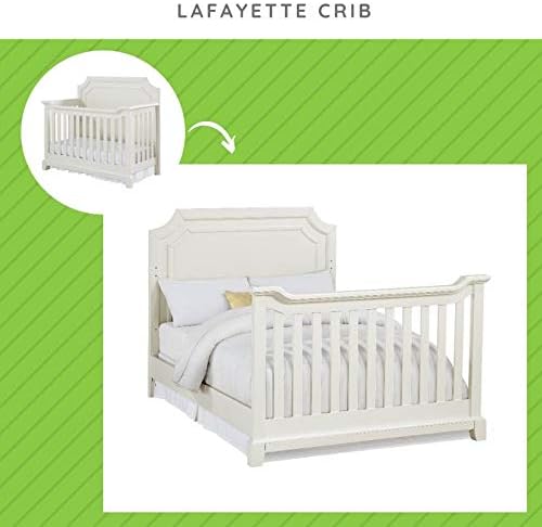 CC KITS Full-Size Conversion Kit Bed Rails Compatible with Bertini Baby Cribs (French White Lace)