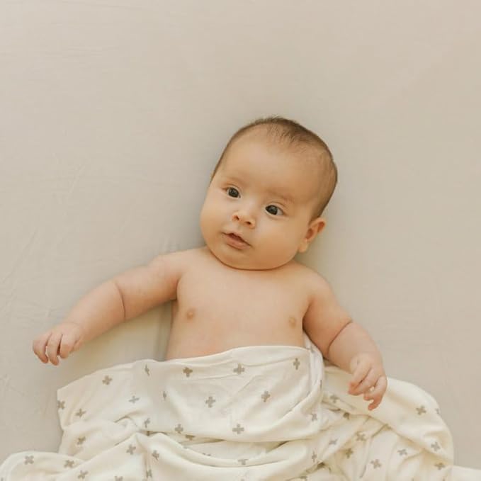 Little Unicorn Premium Stretch Knit Crib Sheet |Super Soft with Optimal Stretch (Pebble)
