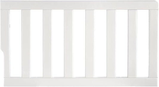 Toddler Bed Safety Guard Rail for Evolur Baby Convertible Cribs - Solid Wood Rail for Convertible Crib to Toddler Bed Conversion - Safety Bed Rail for Children (Glazed Brushed White, Model 814)