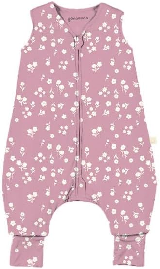 GUNAMUNA Baby Footie Sleep Bag – Walkable Wearable Blanket with DIAPER-ZiP, Convertible Foot Cuffs, Anti-Slip Grips