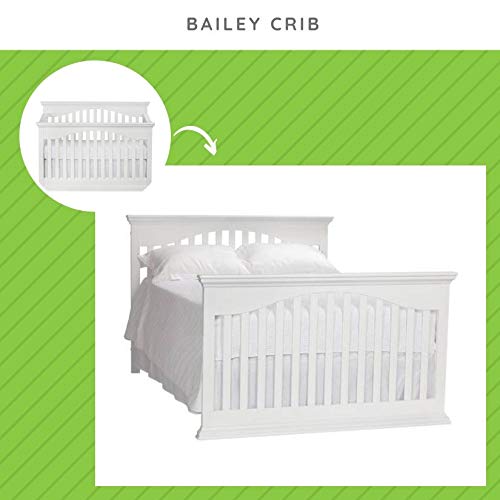 Full-Size Conversion Kit Bed Rails for Suite Bebe Convertible Cribs - Solid Wood Rail - Toddler and Adult Bed Rail for Full-Size Beds - Essential Nursery & Baby Furniture (White)