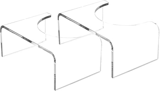 Acrylic Toilet Stool Squat Set of 2, Squatting Toilet Stool for Adults Kids,Modern Design Pooping Stool, Easily Blend into Any Bathroom (Clear-2PCS)