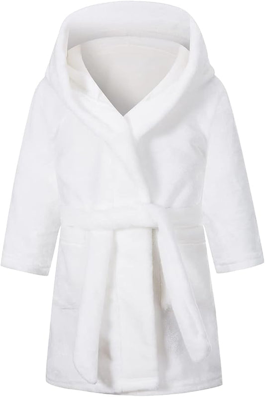 Girls Fleece Hooded Robes, Kids Soft Premium Fuzzy Bathrobe for Gifts, 2-12 Years