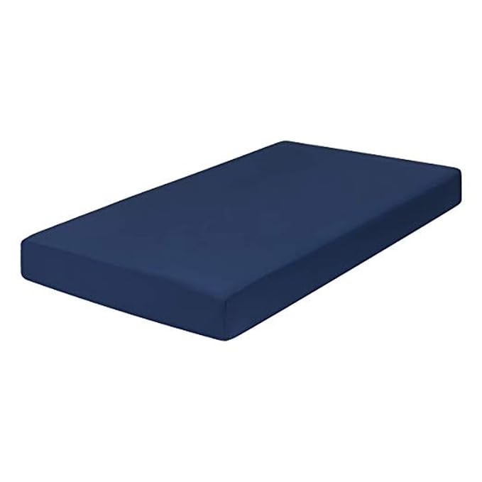 Everyday Kids 2-Pack Fitted Crib Sheets, 100% Soft Breathable Microfiber Baby Sheet, Fits Standard Size Crib Mattress 28in x 52in, White Nursery Sheet and Navy Nursery Sheet