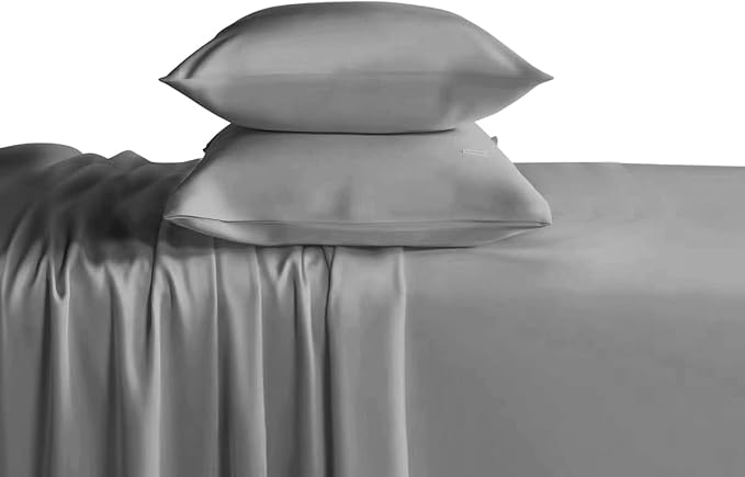 Twin Grey Sheet Set, 4 Piece Microfiber Bed Sheets，Soft Flat Bed Sheets Cover, Hotel Luxury 1800 High Thread Count Comfy Sheets, 21" Deep Pocket Fitted Sheets, Wrinkle Free