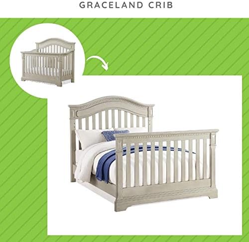 CC KITS Full-Size Conversion Kit Bed Rails Compatible with Bertini Baby Cribs (Grey Satin)