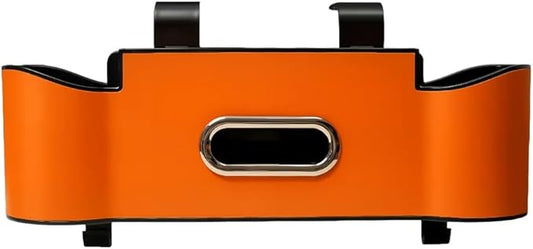 asfanst 3-in-1 Car Backseat Organizer with Cup Holder, Tissue Box, and Hooks, Multifunctional Back Seat Storage for Phones, Snacks, Drinks, and Handbags (1, Orange)