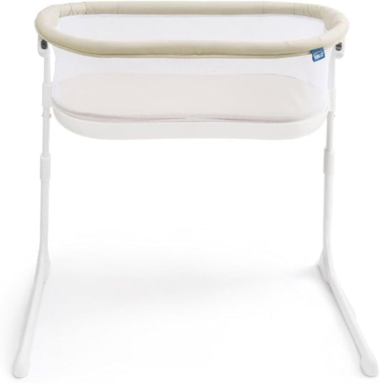 HALO® BassiNest® Lite – Breathable Baby Bassinet Slides Over Bed with Mesh Walls for Airflow & Visibility, Lowering Wall for Easy Access, Portable & Lightweight, Fits Most Beds