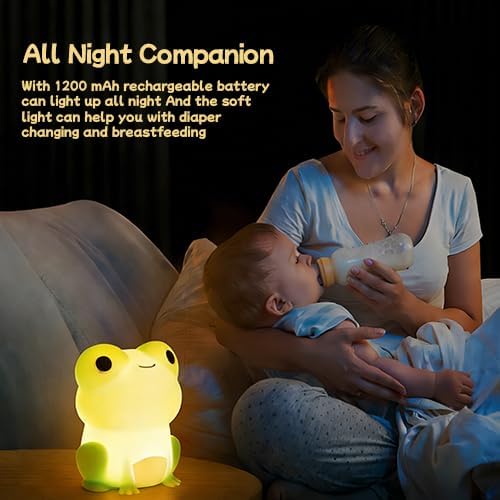 DNBFLLK Frog Night Light,Cute Night Light for Kid，Cute Frog lamp,Best Bedroom Bedside Decor Christmas Birthday Gift for Boy Girl Toddler