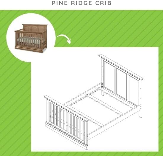 Full-Size Conversion Kit Bed Rails for Westwood Design Convertible Cribs - Solid Wood Rail - Toddler and Adult Bed Rail for Full-Size Beds - Essential Nursery and Baby Furniture (Cashew, Option 1)