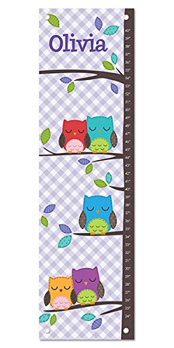 Personalized Growth Chart for Kids, Gingham Owl - I See Me!