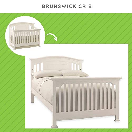 Full-Size Conversion Kit Bed Rails for Kingsley & Centennial Convertible Cribs - Solid Wood Rail - Toddler and Adult Bed Rail for Full-Size Beds - Essential Nursery & Baby Furniture (White)