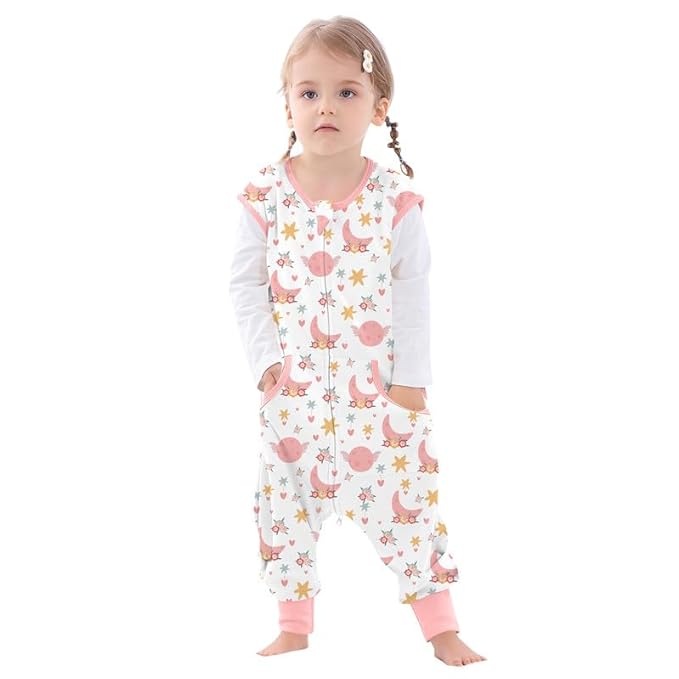 Toddler Sleeping Sack with Feet, Walker Sleep Sack, 0.5Tog (Flower 2T-3T)