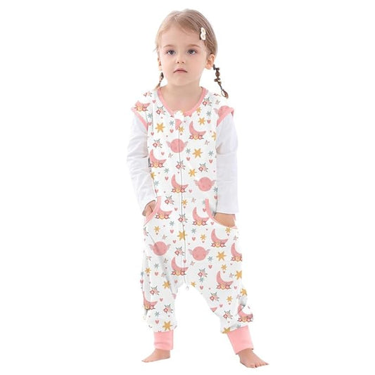 Toddler Sleeping Sack with Feet, Walker Sleep Sack, 0.5Tog (Flower 2T-3T)